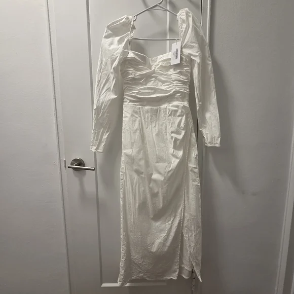 Sz 6 Reformation White Organic Cotton Isaac Dress NWT